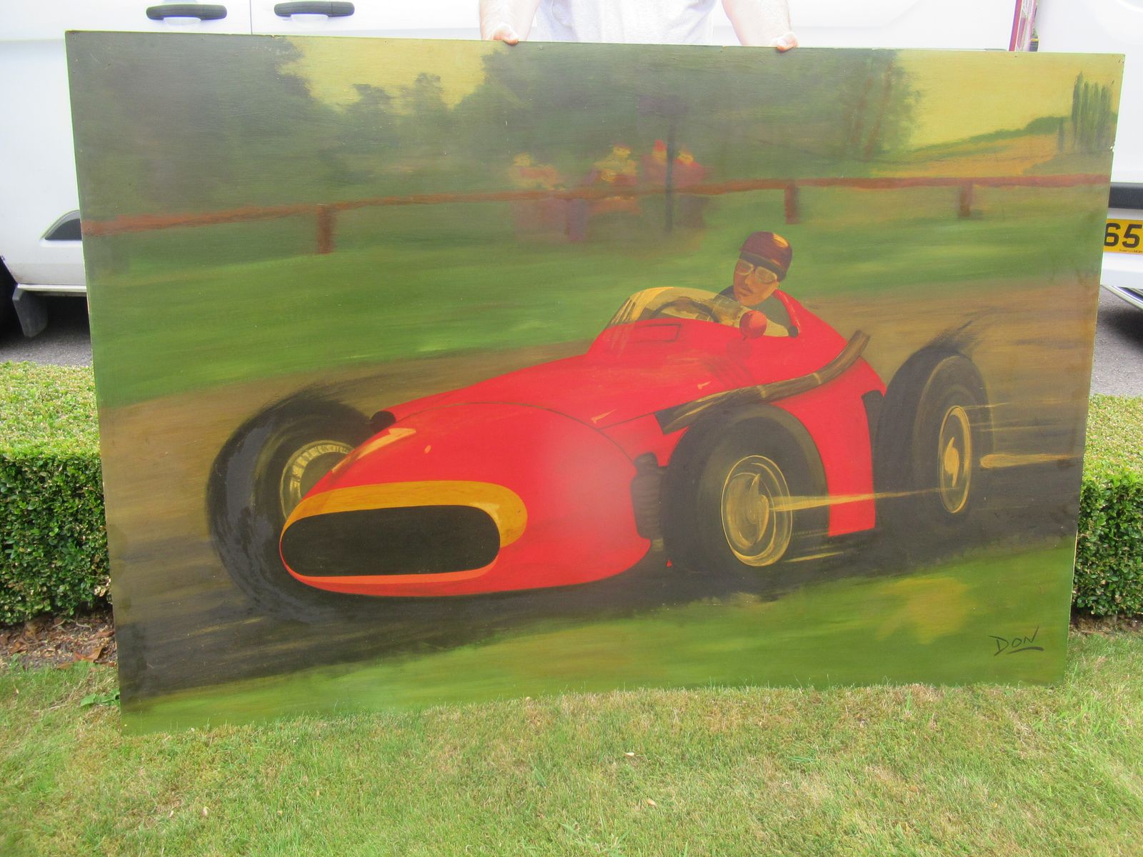 Large   Piece Of Wall Art   Racing  Car   1960s photo for sale