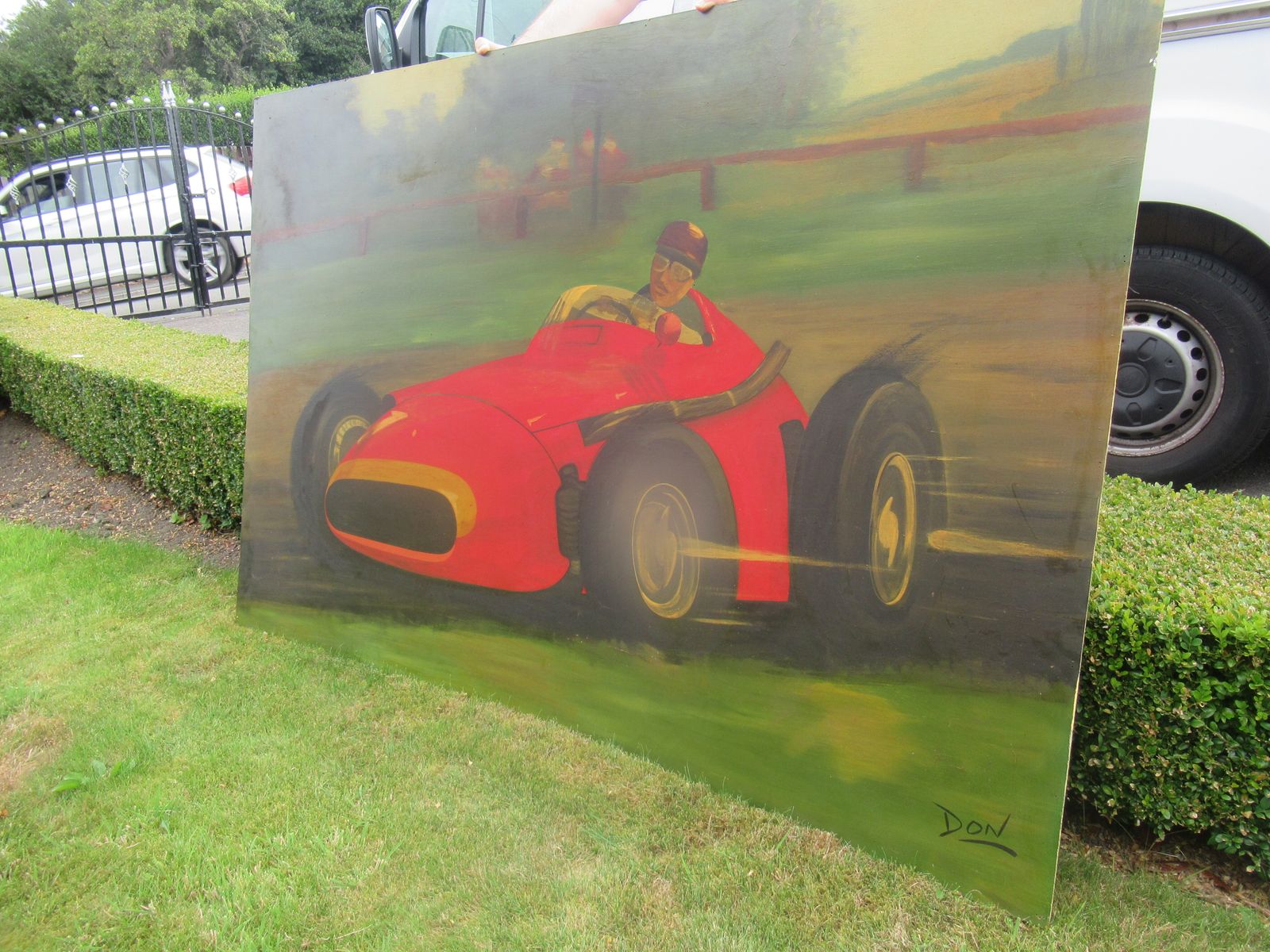 Large   Piece Of Wall Art   Racing  Car   1960s photo Art