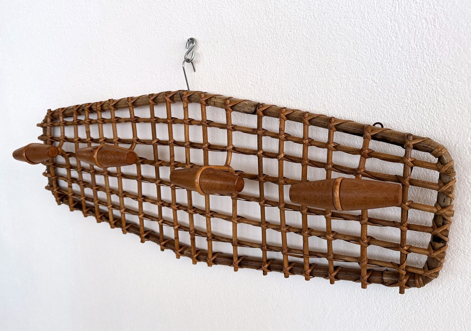 Italian Bamboo And Rattan Coat Hanger Or Coat Rack, 1970s photo Furniture