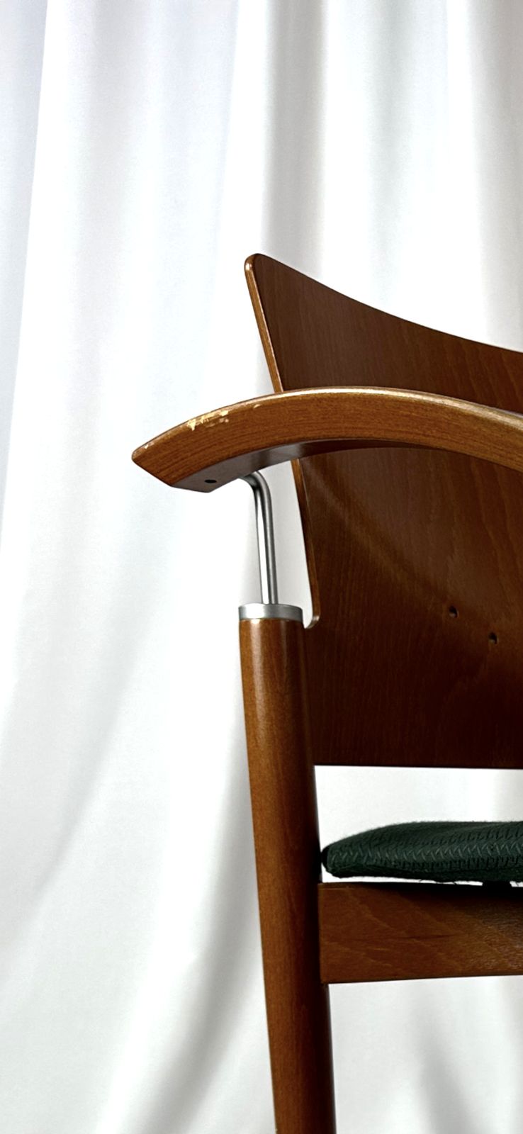 photo vintage Set Of Four Postmodern Stackable Dining Chairs Attributed To Thonet, Circa 1980s