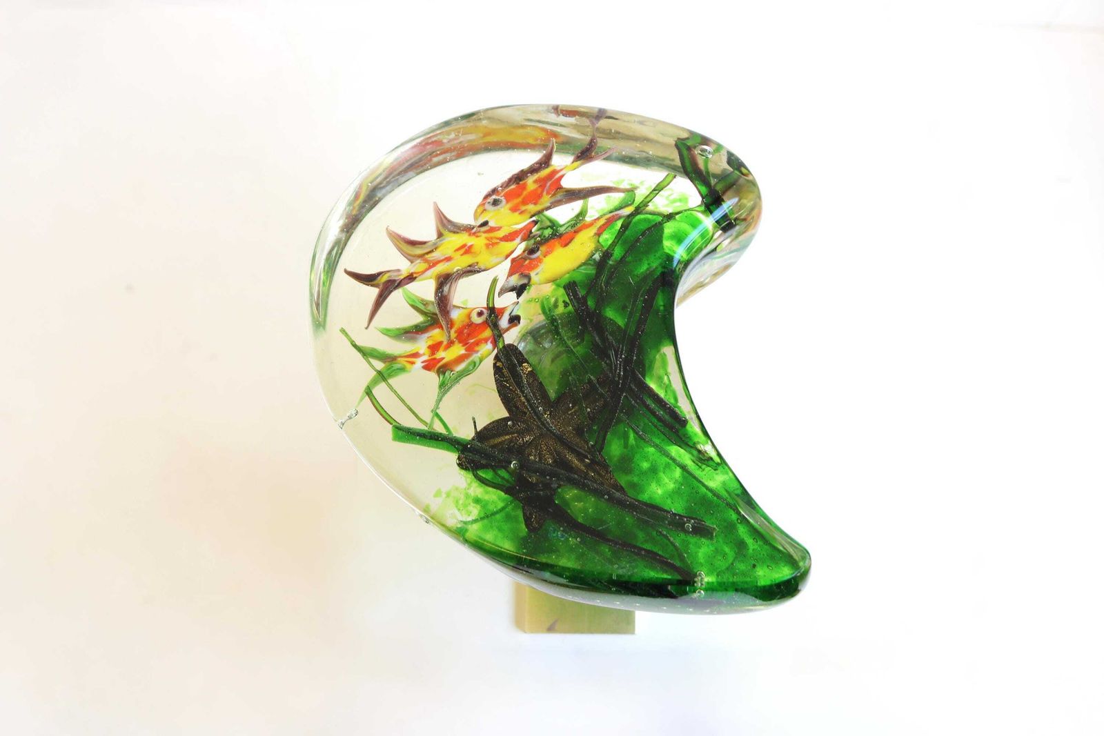 Murano Aquarium Door Handle By Alfredo Barbini For Cenedese Venetian Blown Glass Fish Sea Star Italy 1950–1970 photo vinterior