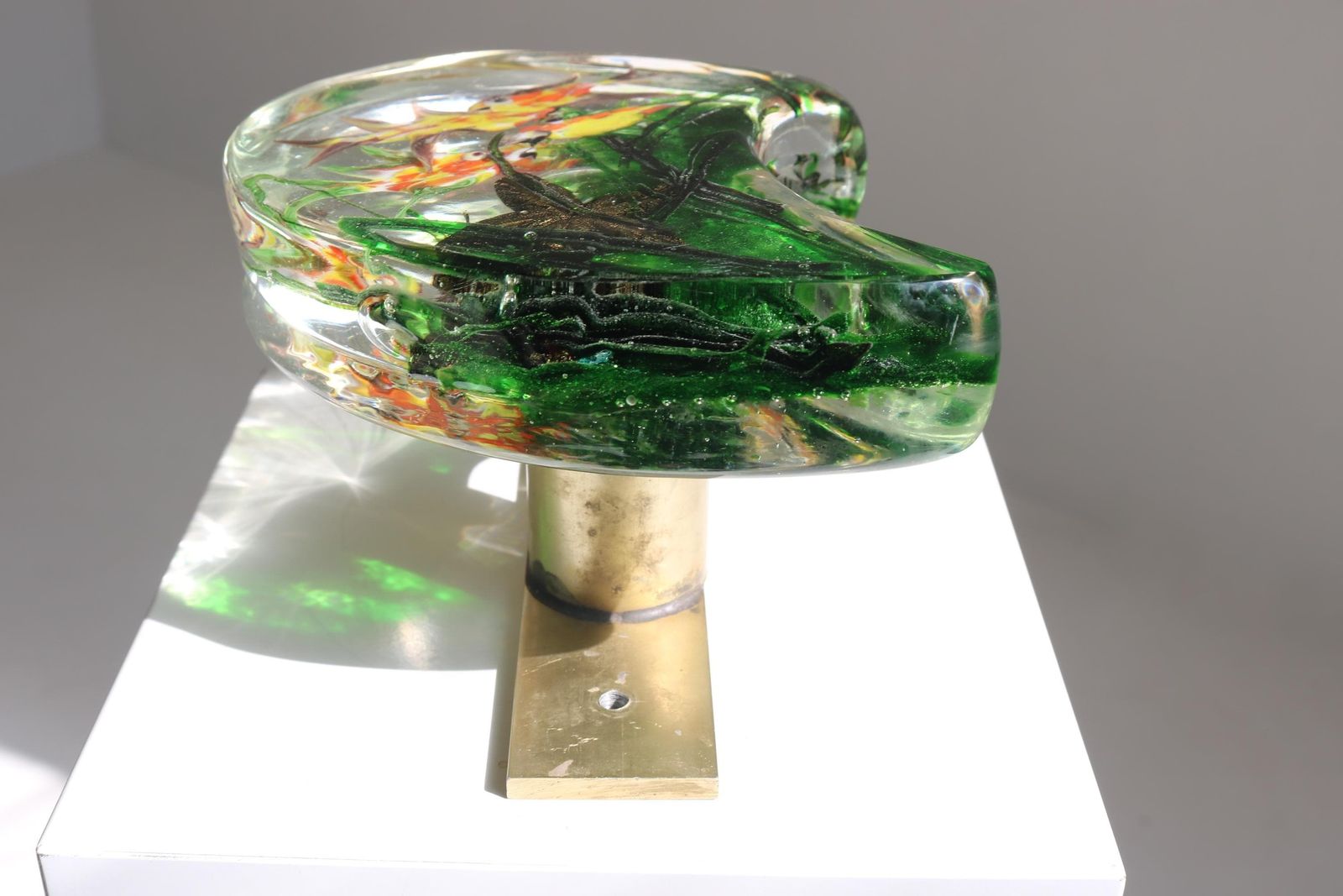 Murano Aquarium Door Handle By Alfredo Barbini For Cenedese Venetian Blown Glass Fish Sea Star Italy 1950–1970 photo vintage