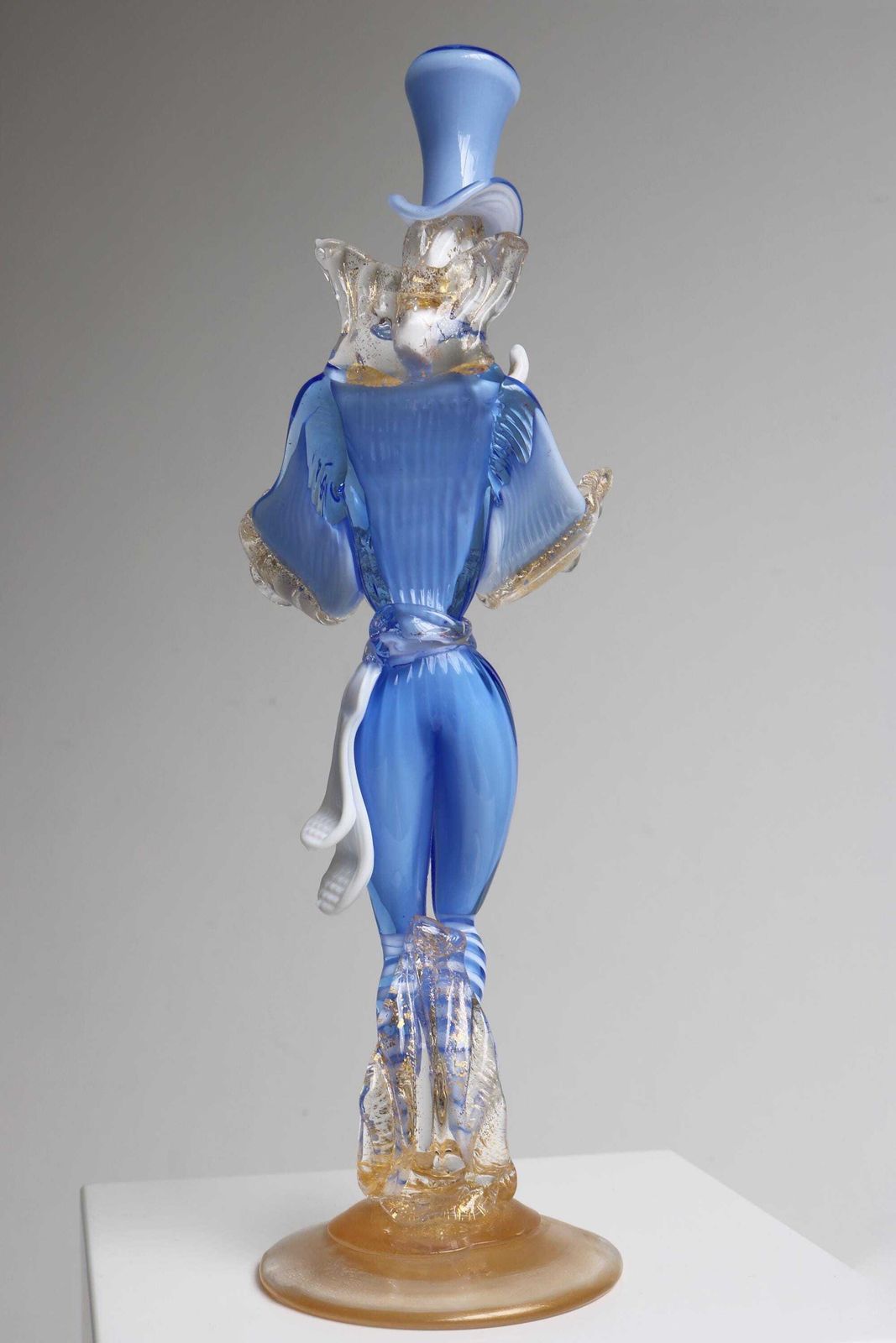 Murano Glas Dansende Heer Blauw Goud Avonturien – Franco Toffolo Stijl – Venetiaans Kunstfiguur photo 660.0