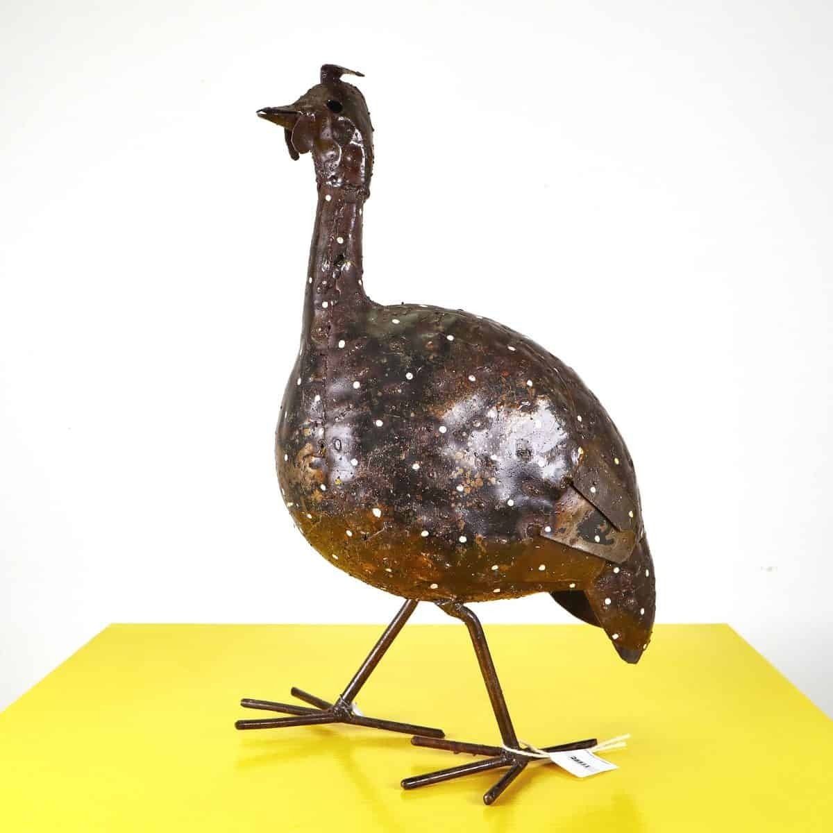 Metal Garden Guinea Fowl Sculpture