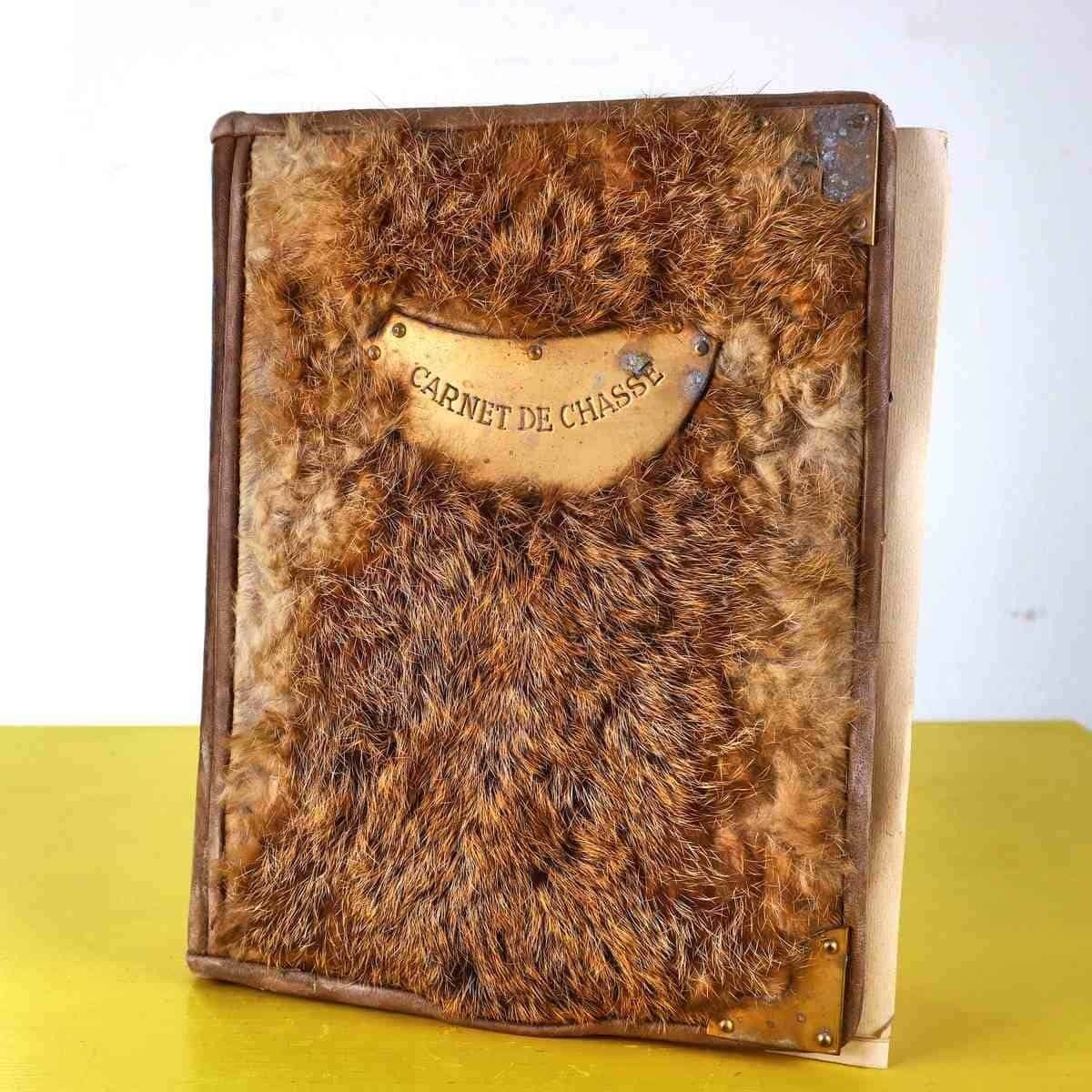 Vintage Leather Covered Hunting Log Book