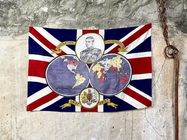 Edward VIII 1937 Coronation Hemisphere Flag Rare photo for sale