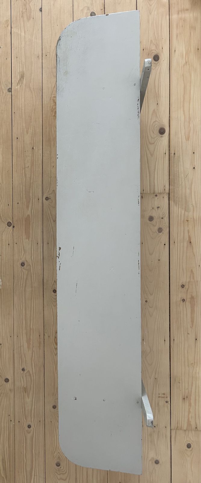 Antique Grey Painted Wooden Shelf photo furniture