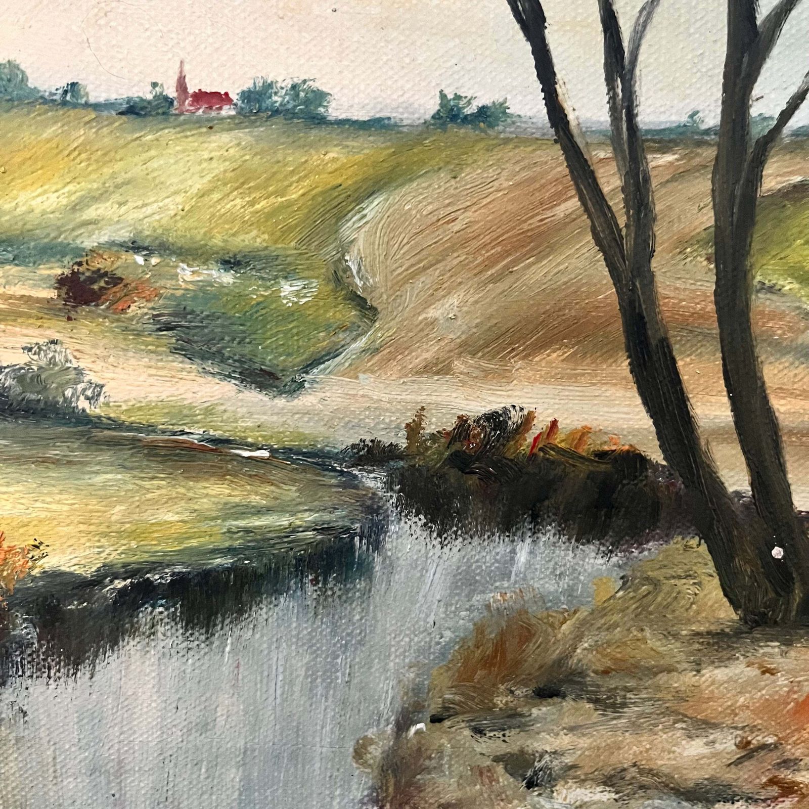 “Tranquil Stream In Early Autumn” – Original Oil Painting By Scandinavian Artist photo Art