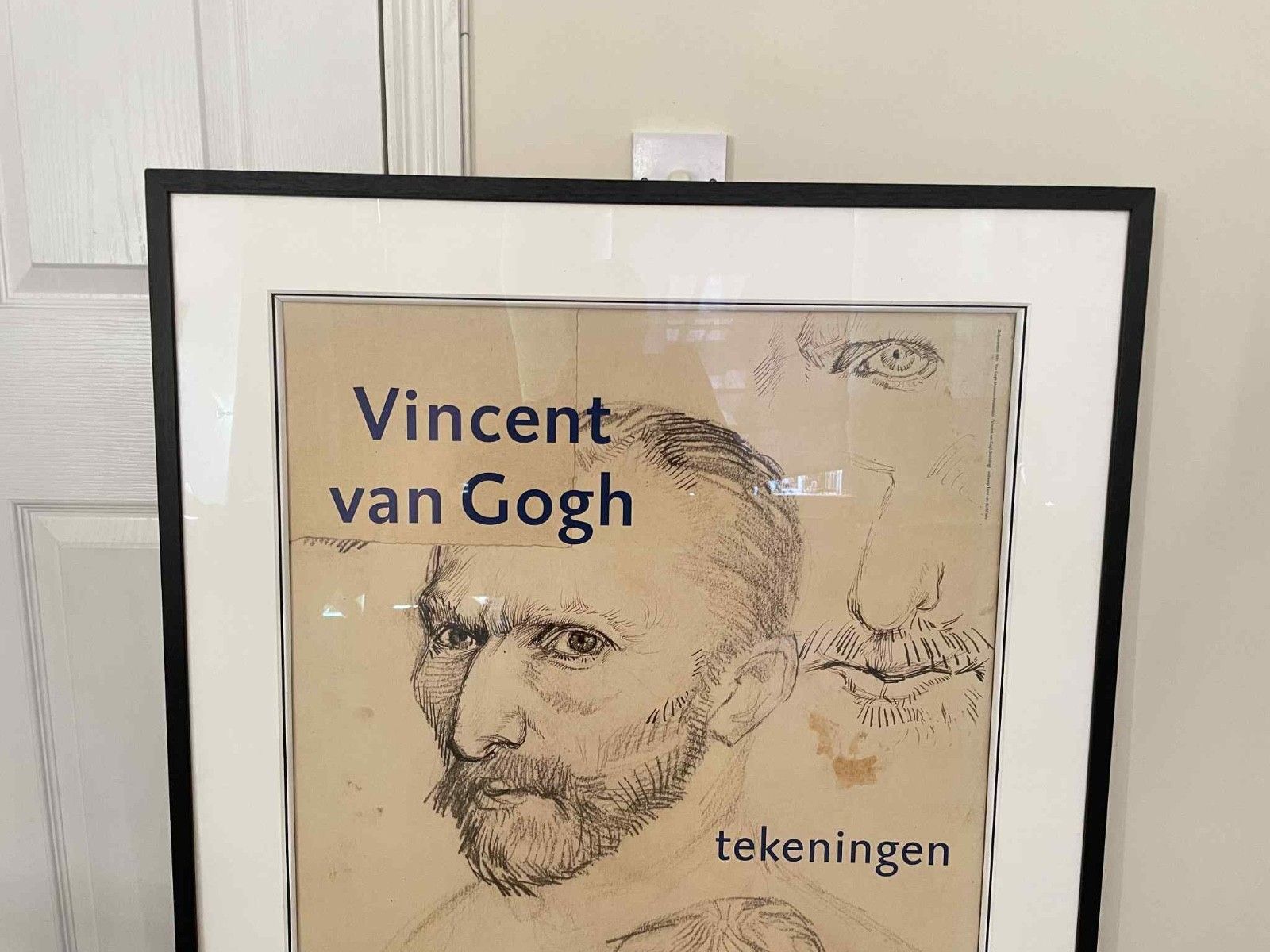Rare 2002 Dutch Vincent Van Gogh Self Portrait Sketch Museum Exhibition Poster. photo for sale