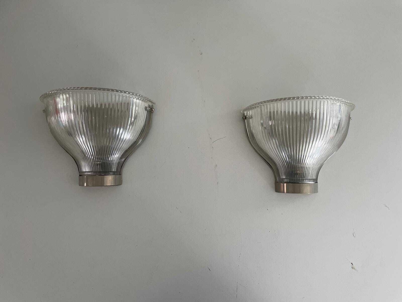 Italian Design Thick Art Glass Pair Of Sconces, In Style Of Ignazio Gardella, 1950s, Italy photo furniture