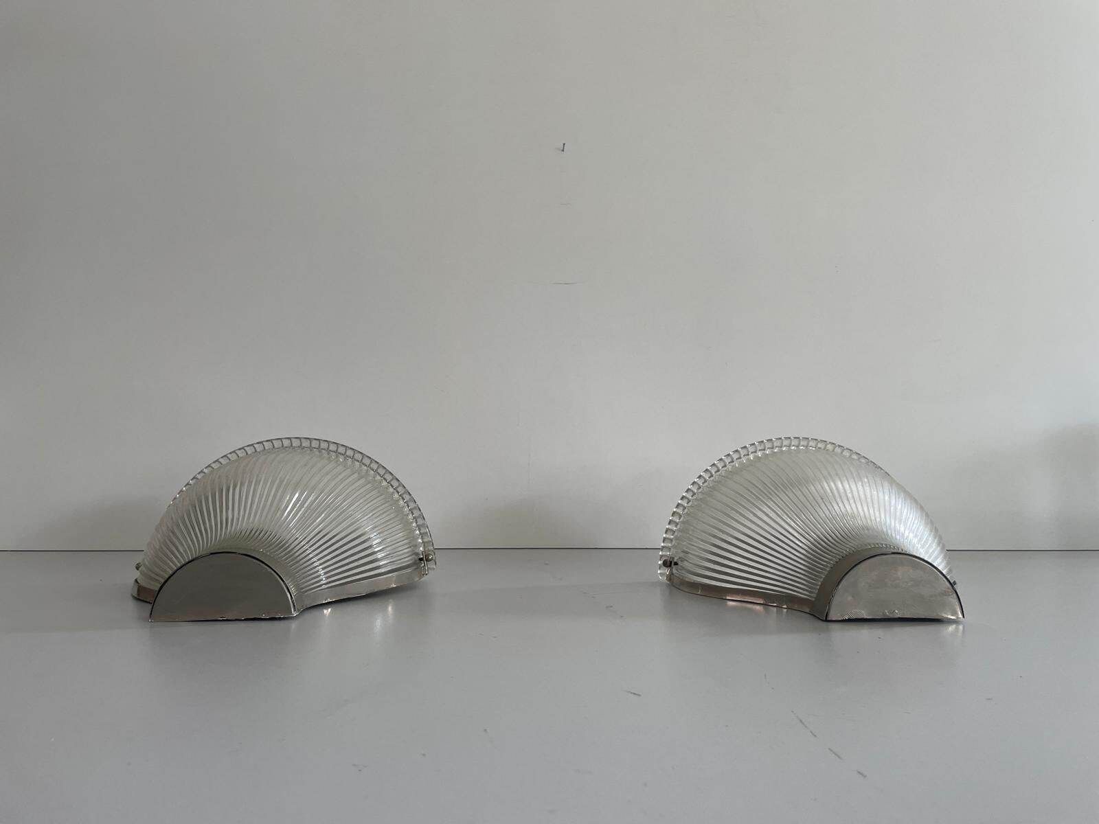 Italian Design Thick Art Glass Pair Of Sconces, In Style Of Ignazio Gardella, 1950s, Italy photo buy