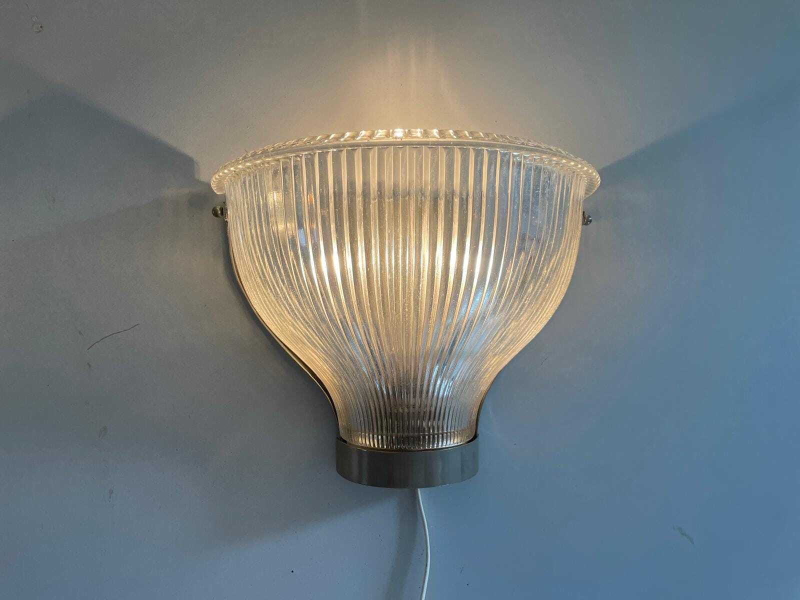 photo for sale Italian Design Thick Art Glass Pair Of Sconces, In Style Of Ignazio Gardella, 1950s, Italy