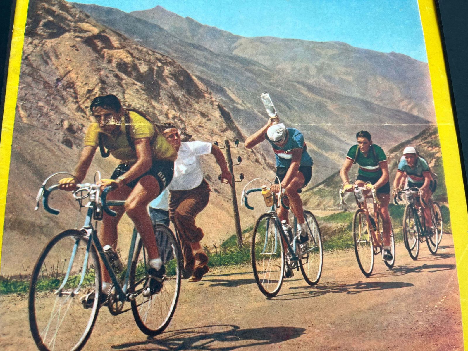 Vintage Tour De France Cycling Print   Fausto Coppi 1953 photo furniture