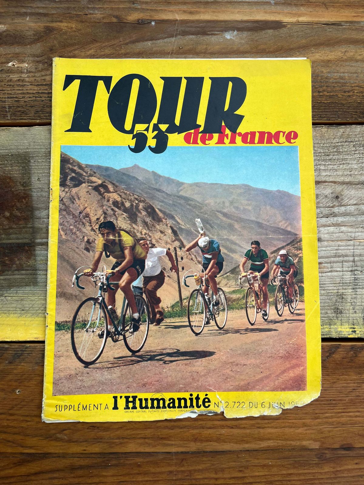 Vintage Tour De France Cycling Print   Fausto Coppi 1953 photo Art