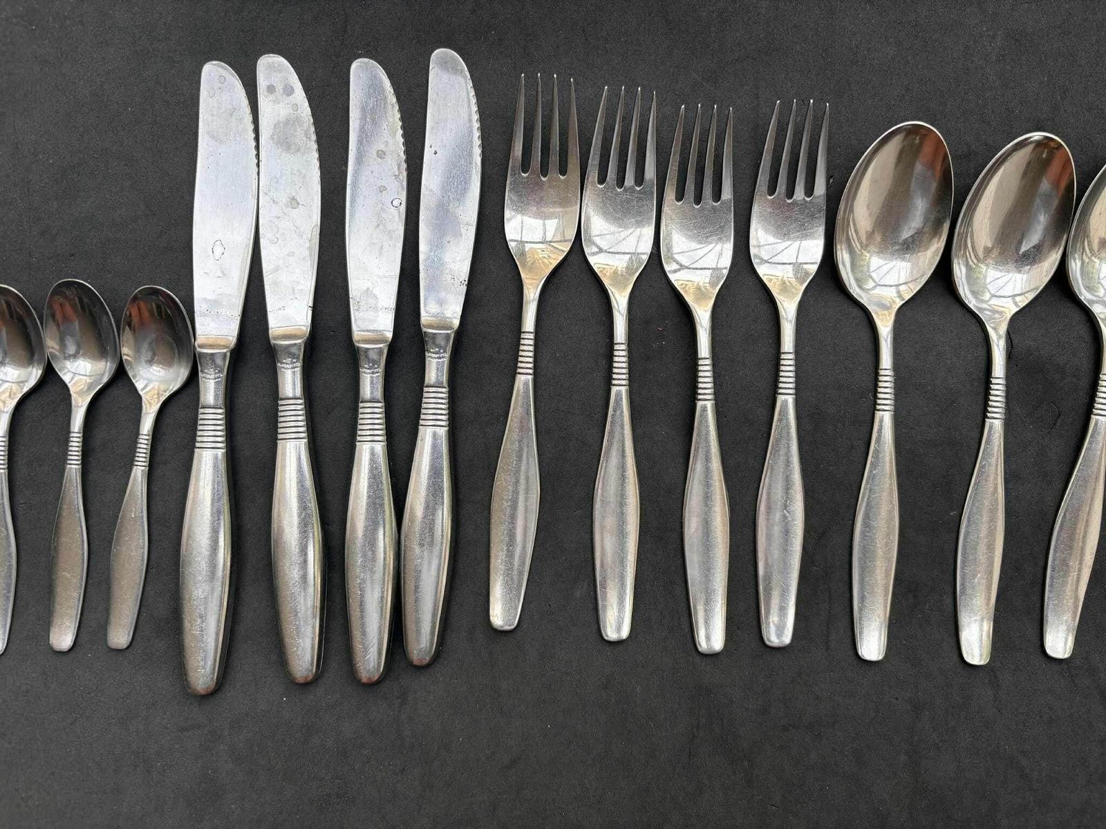 Cohr Flatware Table Set X 4 Dinner Forks Soup Spoons Stainless Steel Flatware Cutlery Danish Cutlery Wedding Gift Scandinavian Design photo for sale