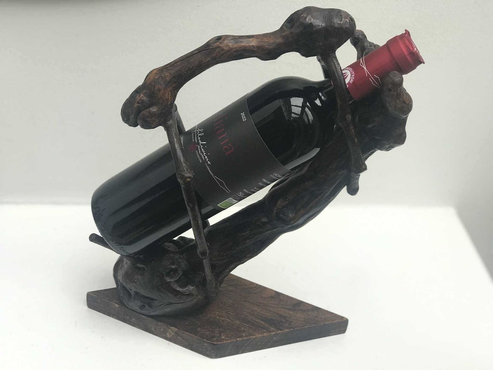 Bottle Stand French Grapevine Ornaments Stand Wine Bar Decor Century Boho Table Decor Bottle Holder Wine Accessories Retro Bar Gift photo vintage