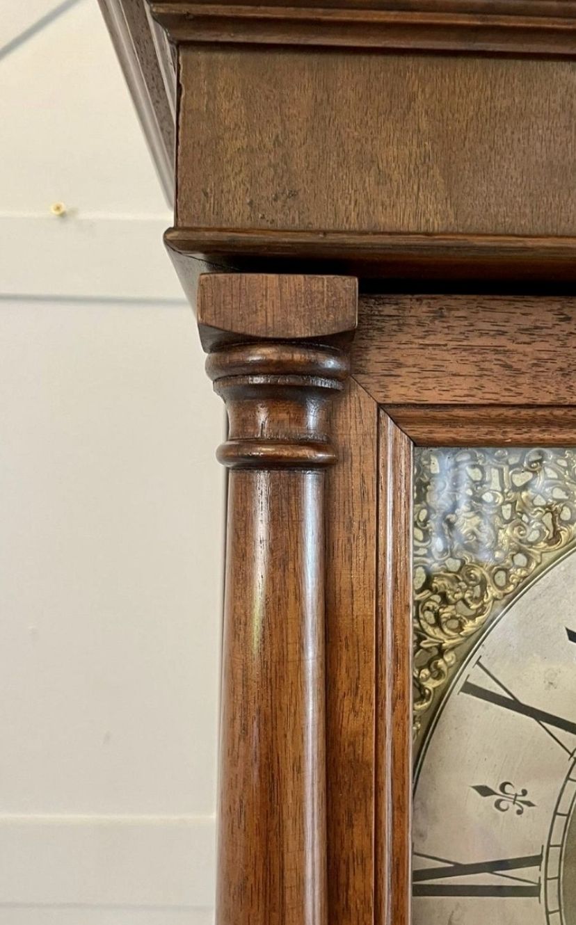 Antique Brass Face Quality Walnut Long Case Clock By George Rice Of Rudgely photo vinterior