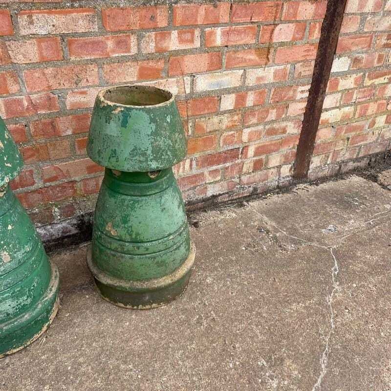 Vintage Early 20thc Stone Chimney Pots Planters Great Patina Aged photo buy