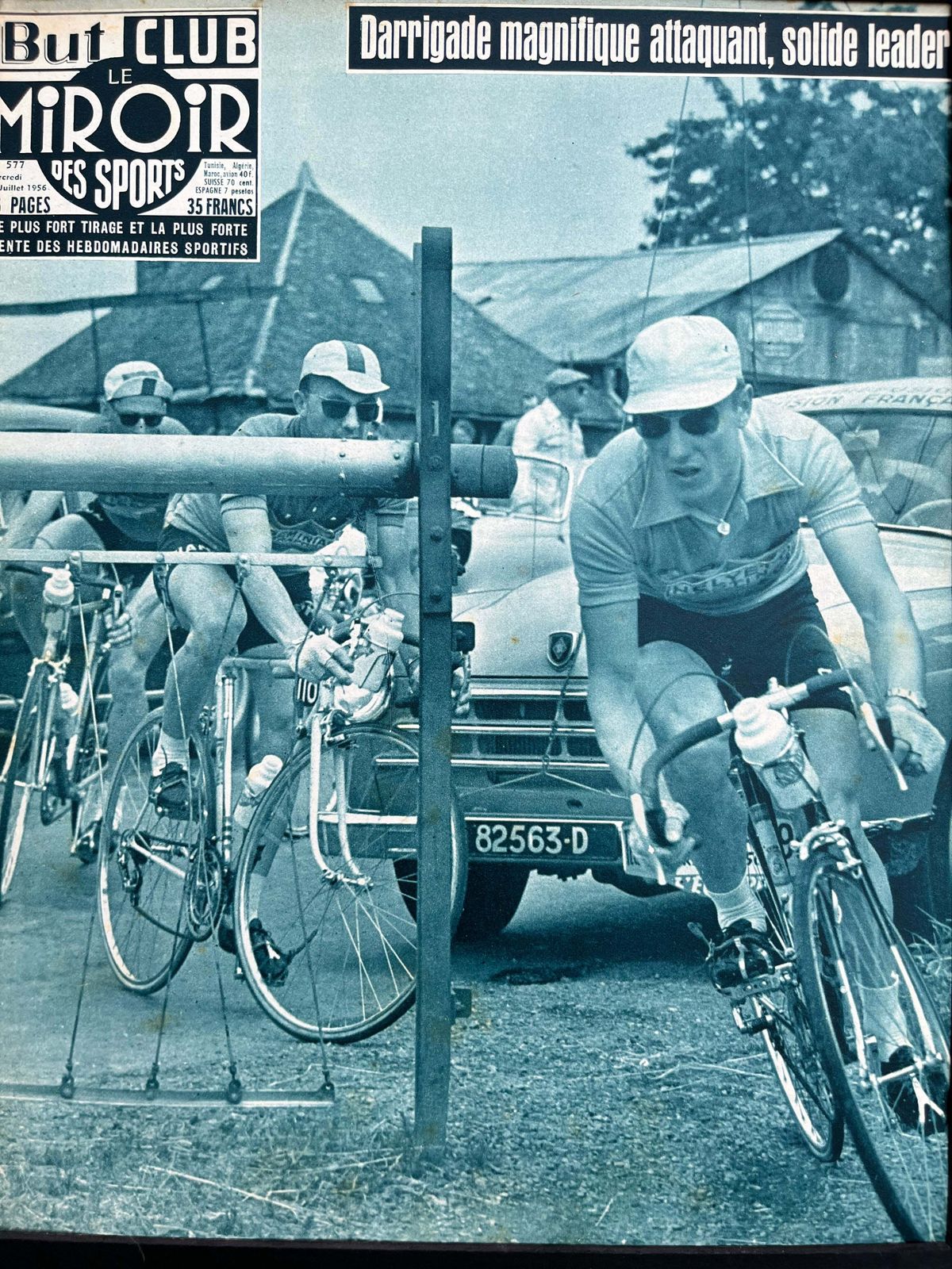 Vintage Cycling Print   Tour De France, Andre Darrigade, Original 1956 photo furniture