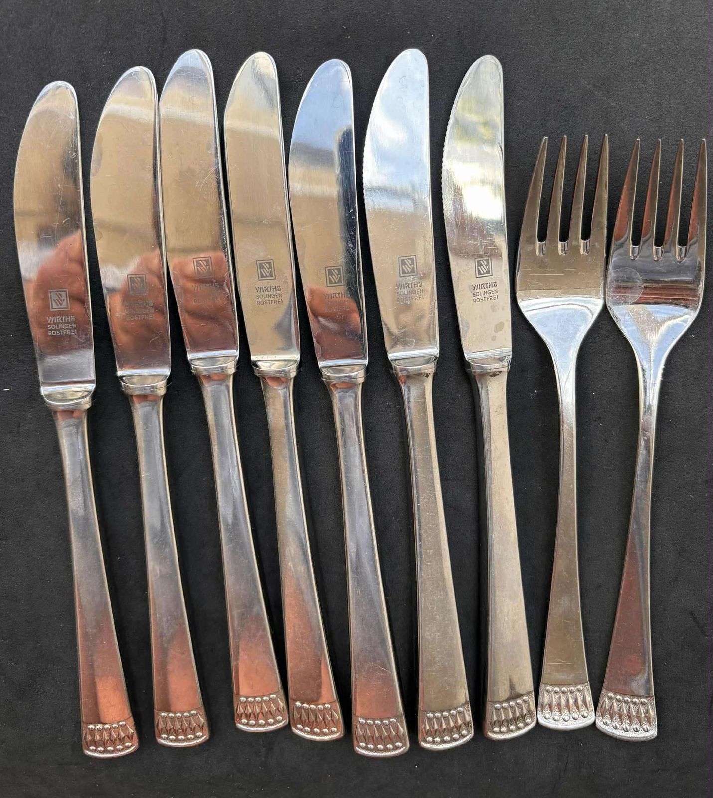 photo furniture Paul Wirths Cutlery Replacements Spare Pieces Forks And Knives Art Deco Pattern Dinner German Flatware Solingen Stainless Steel