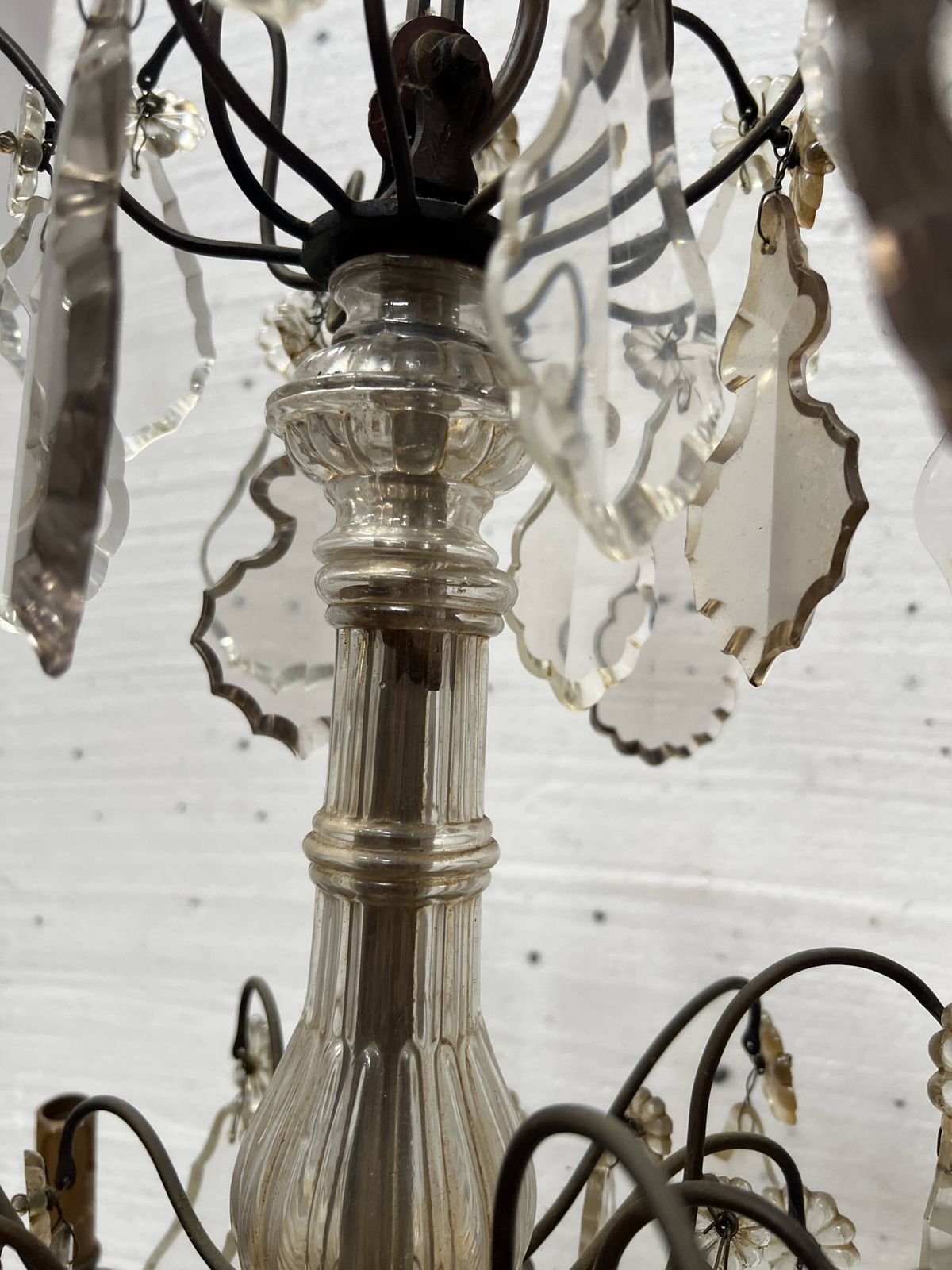 Louis XV Style Chandelier With Pendants And Colored Glass Fruits, 20th Century photo for sale