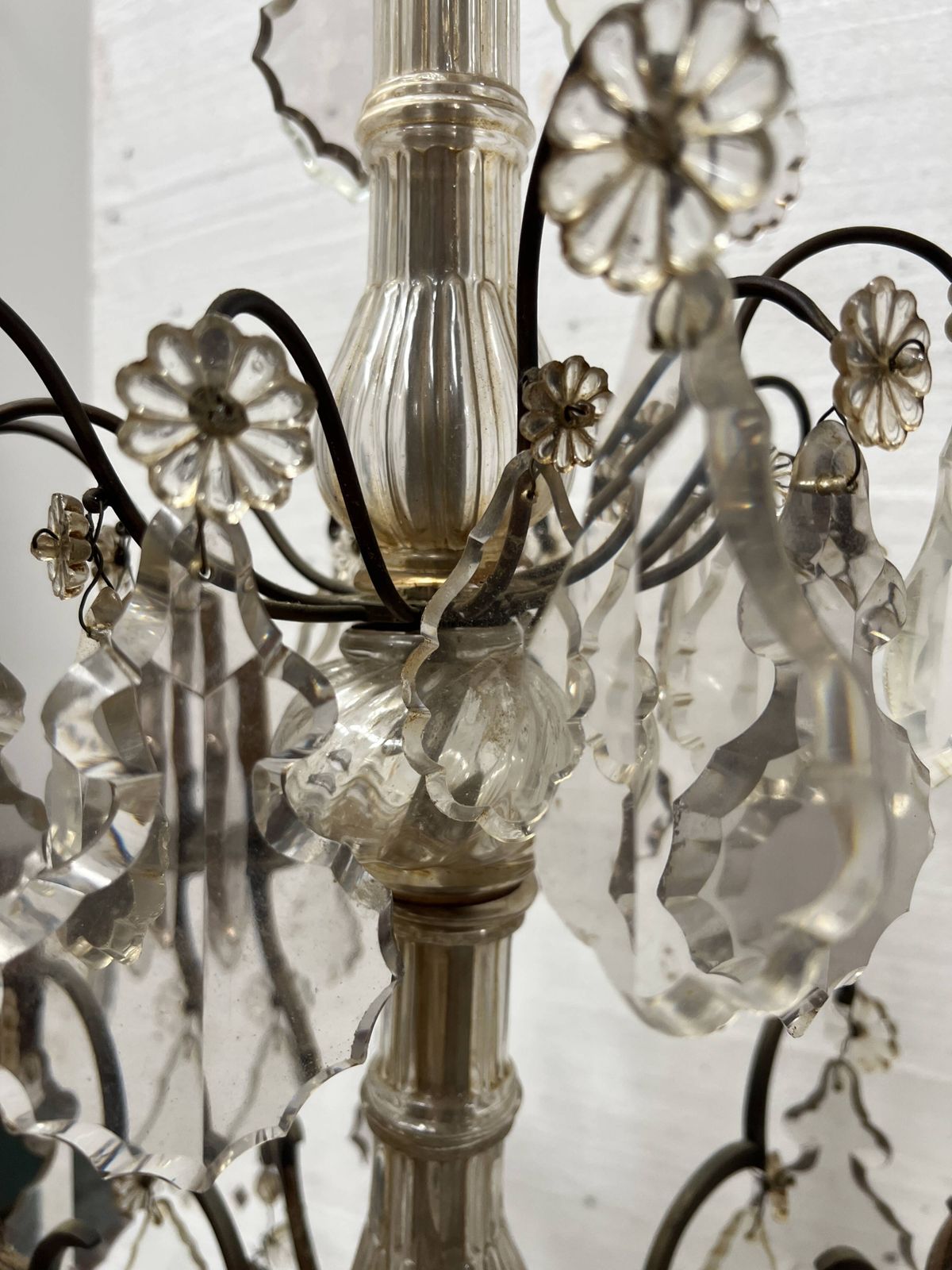Louis XV Style Chandelier With Pendants And Colored Glass Fruits, 20th Century photo Lighting