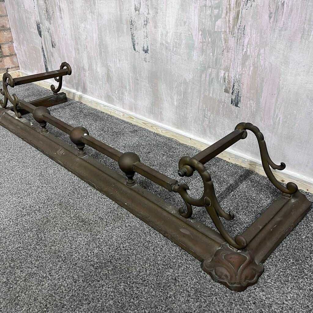 Vintage Ornate Brass/Copper Fire Fender Art Nouveau Style Tarnished photo 139.0