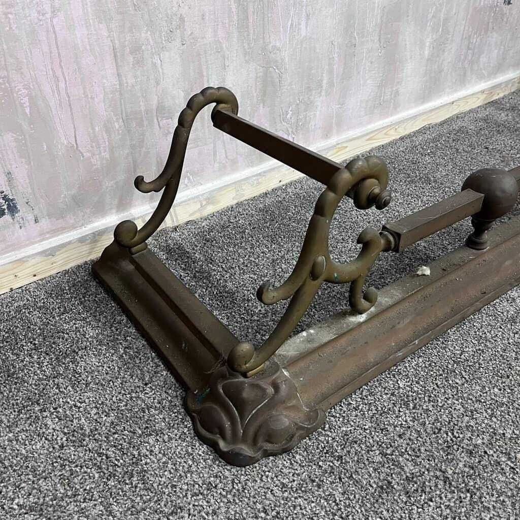 Vintage Ornate Brass/Copper Fire Fender Art Nouveau Style Tarnished photo buy