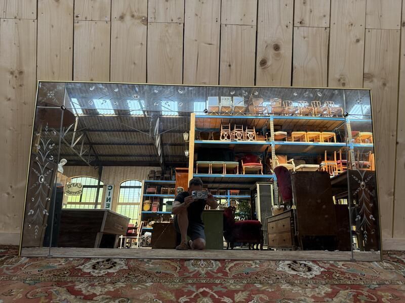 Miroir De Bistrot   Brasserie De Style Vénitien En Verre églomisé photo Home Decor