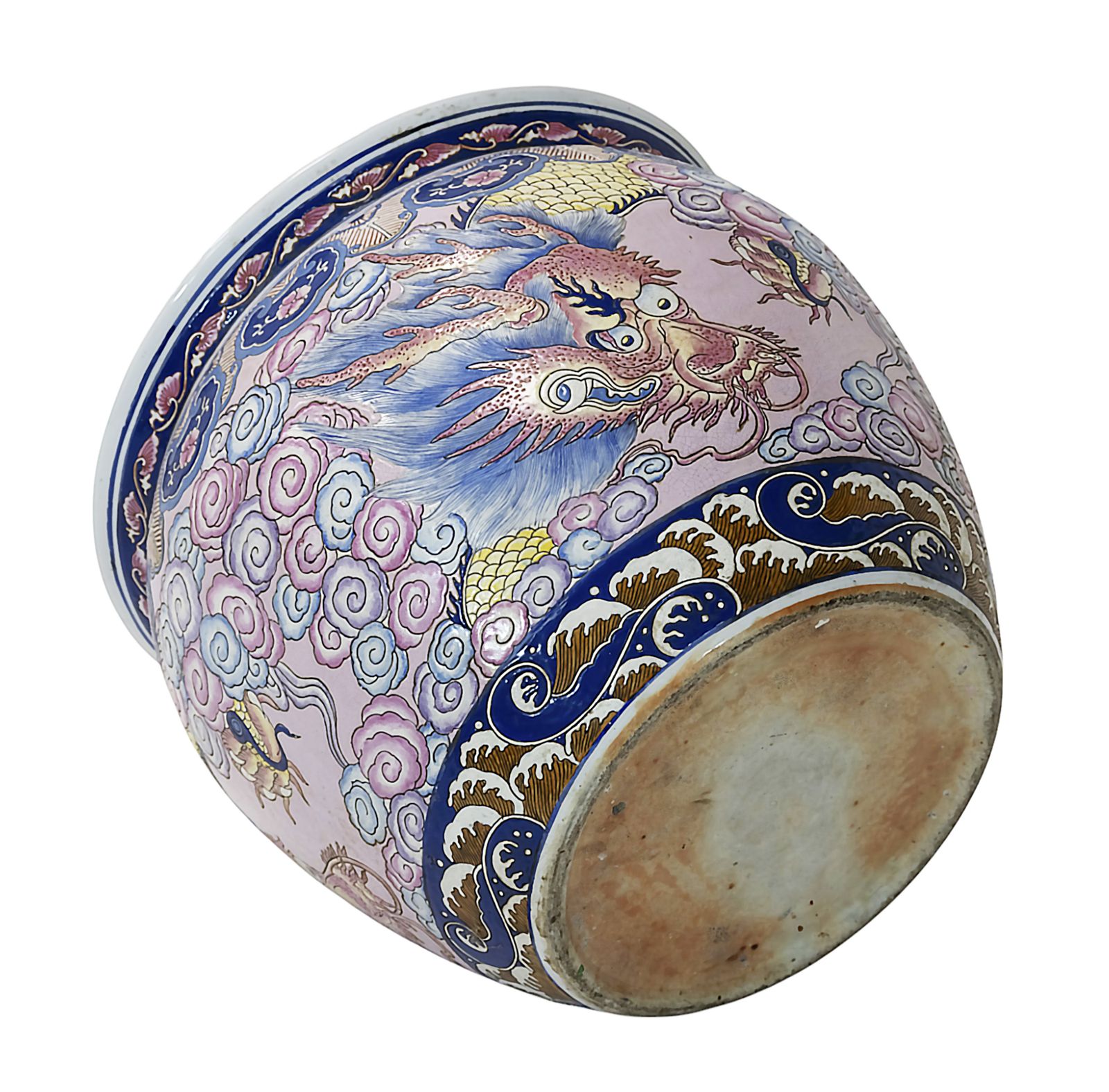 Large Chinese Handmade Ceramic Planter Pot Fish Basin photo vinterior