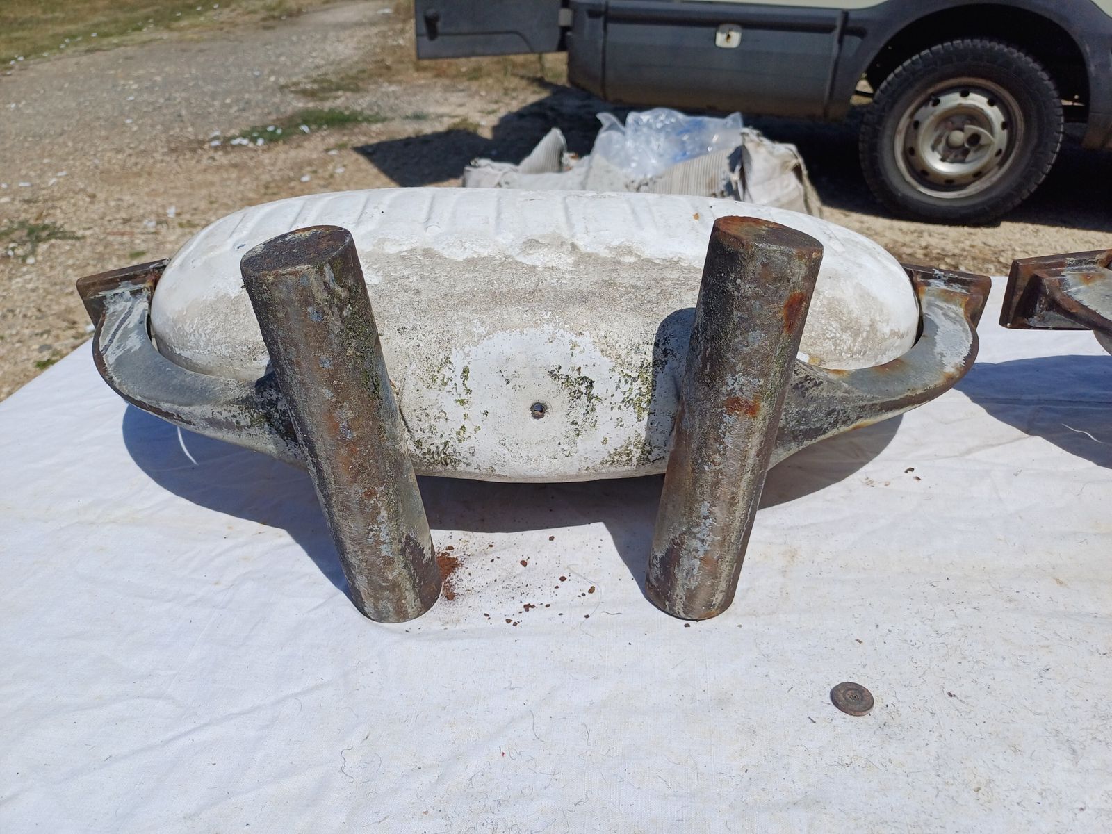 411.0 Pair Of Art Deco Enameled Cast Iron Planters photo