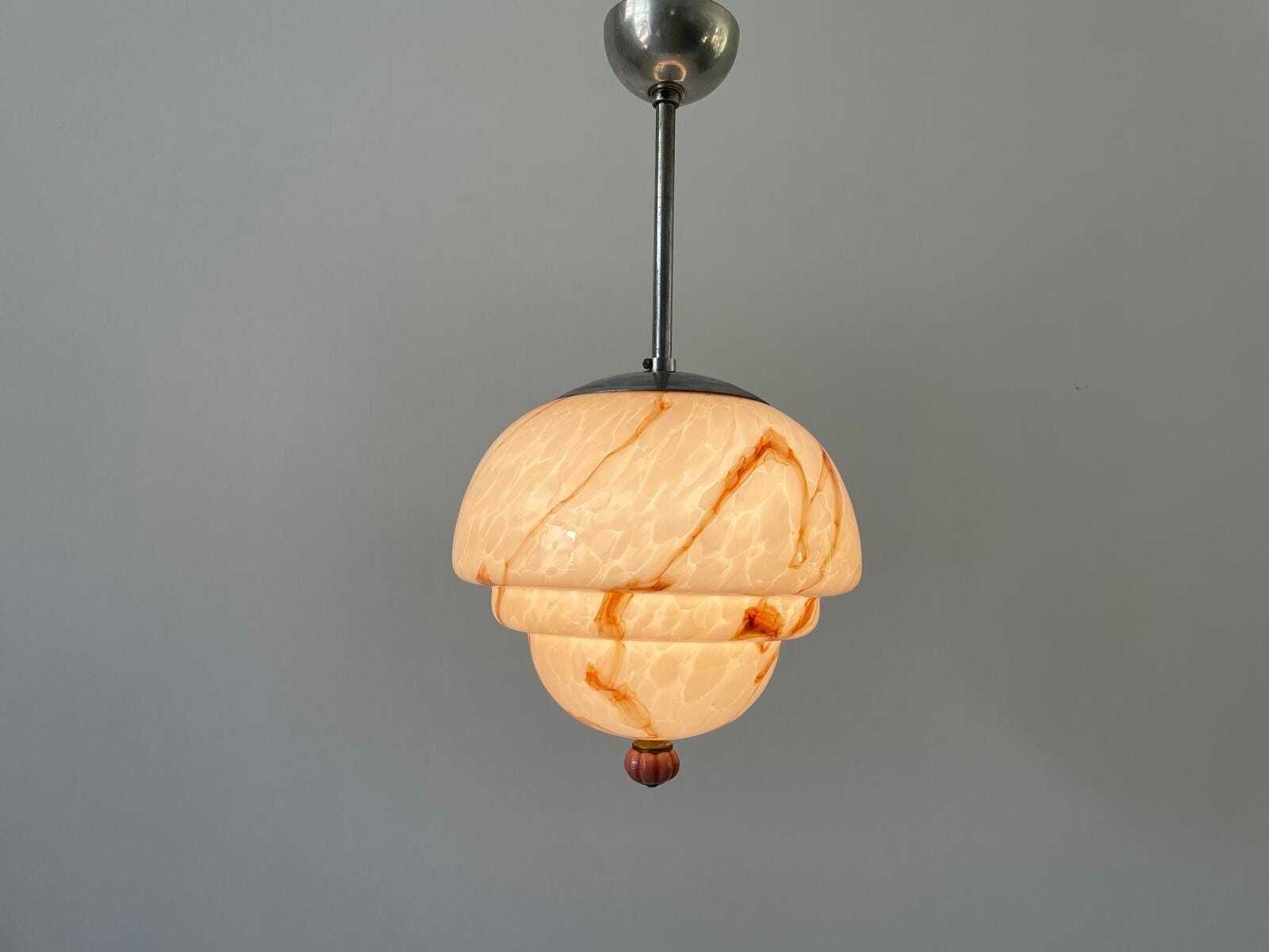 Pink Glass Art Deco Style Ceiling Lamp, 1940s, Germany photo furniture