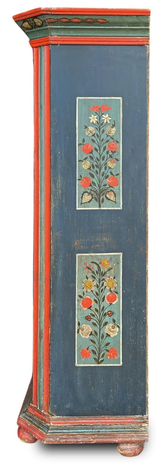 photo furniture 1825 Blue Floral Painted Cupboard