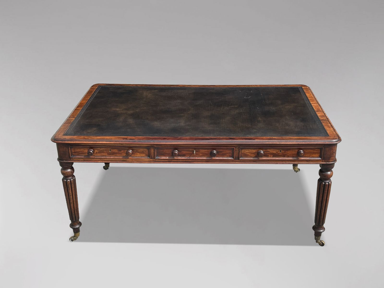 Furniture 18th Century George III Period Mahogany Writing Table Stamped W.Priest photo