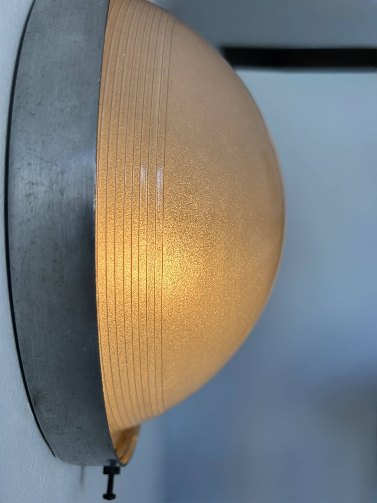 Pair Of Vintage Modernist Wall Lights, Chrome And Sandblasted Glass, France, photo Lighting