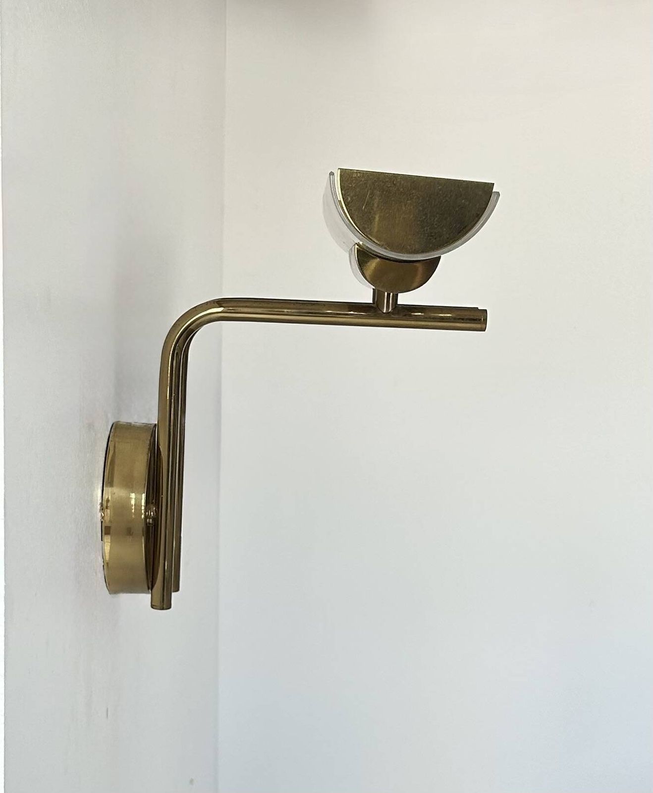 Vintage Wall Lamp, Brass And Sandblasted Glass, France, 1970 photo buy