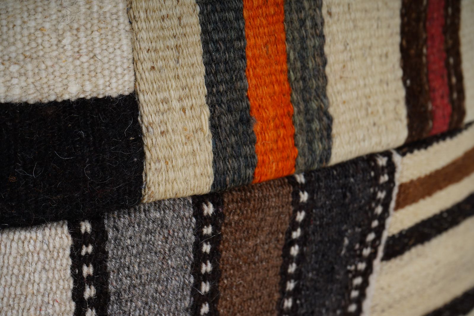Vintage Turkish Patchwork Pillow, Set Of Two Bohemian Wool Designer Cushion Cover photo Textiles