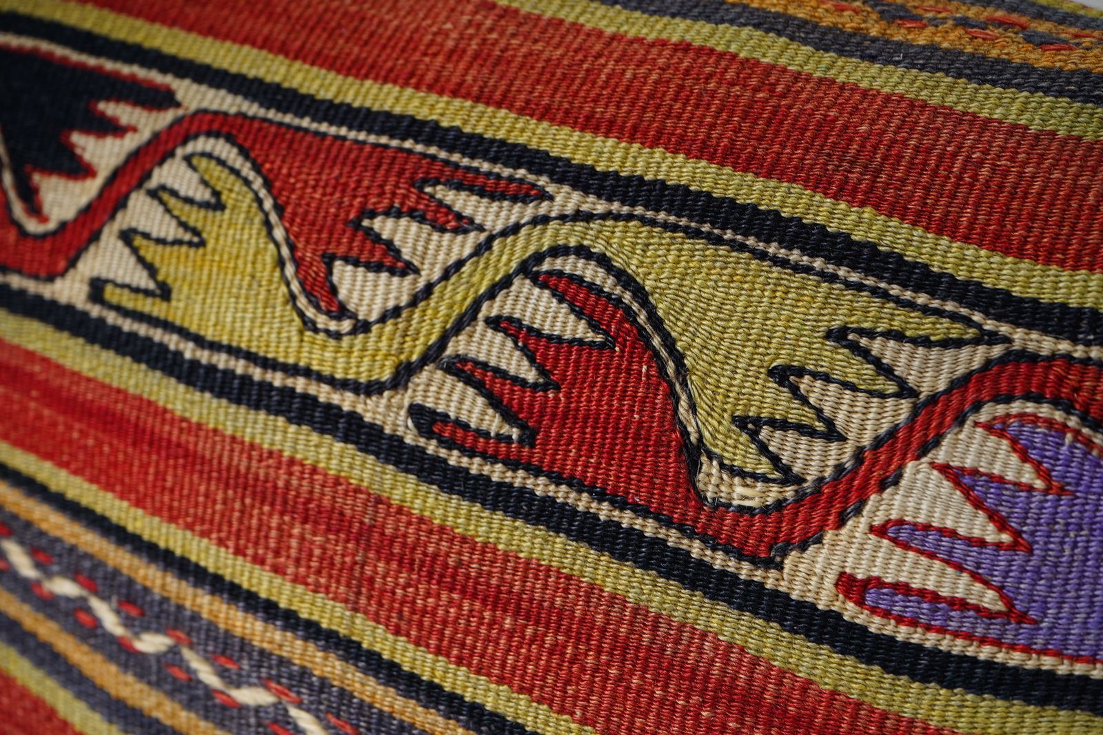 Set Organic Kilim Pillow Cover, Handwoven Turkish Kilim Pillow, Tribal Sofa Pillow photo furniture