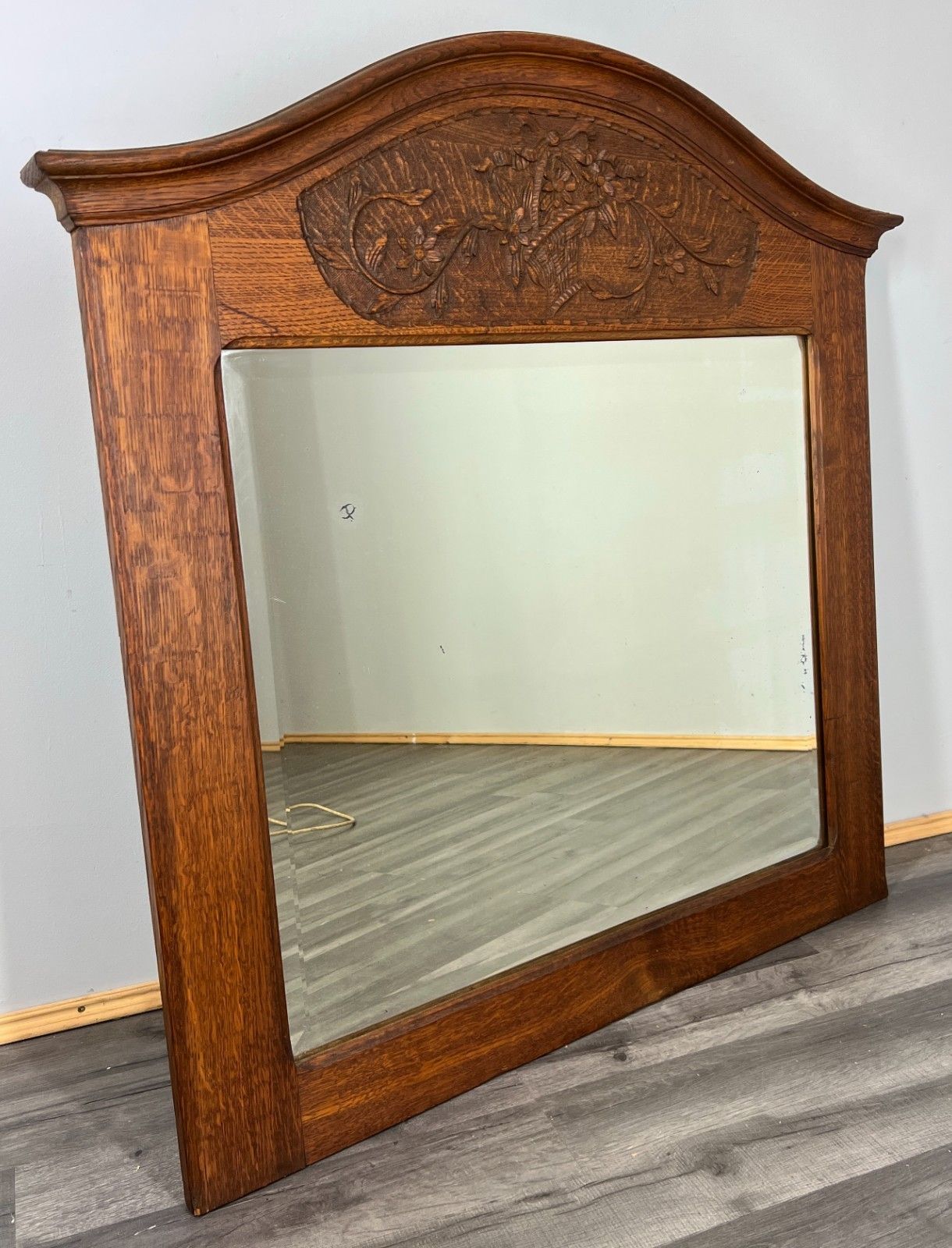 Mirror Antique French Oak Carved Floral Frame – Lot 4119
