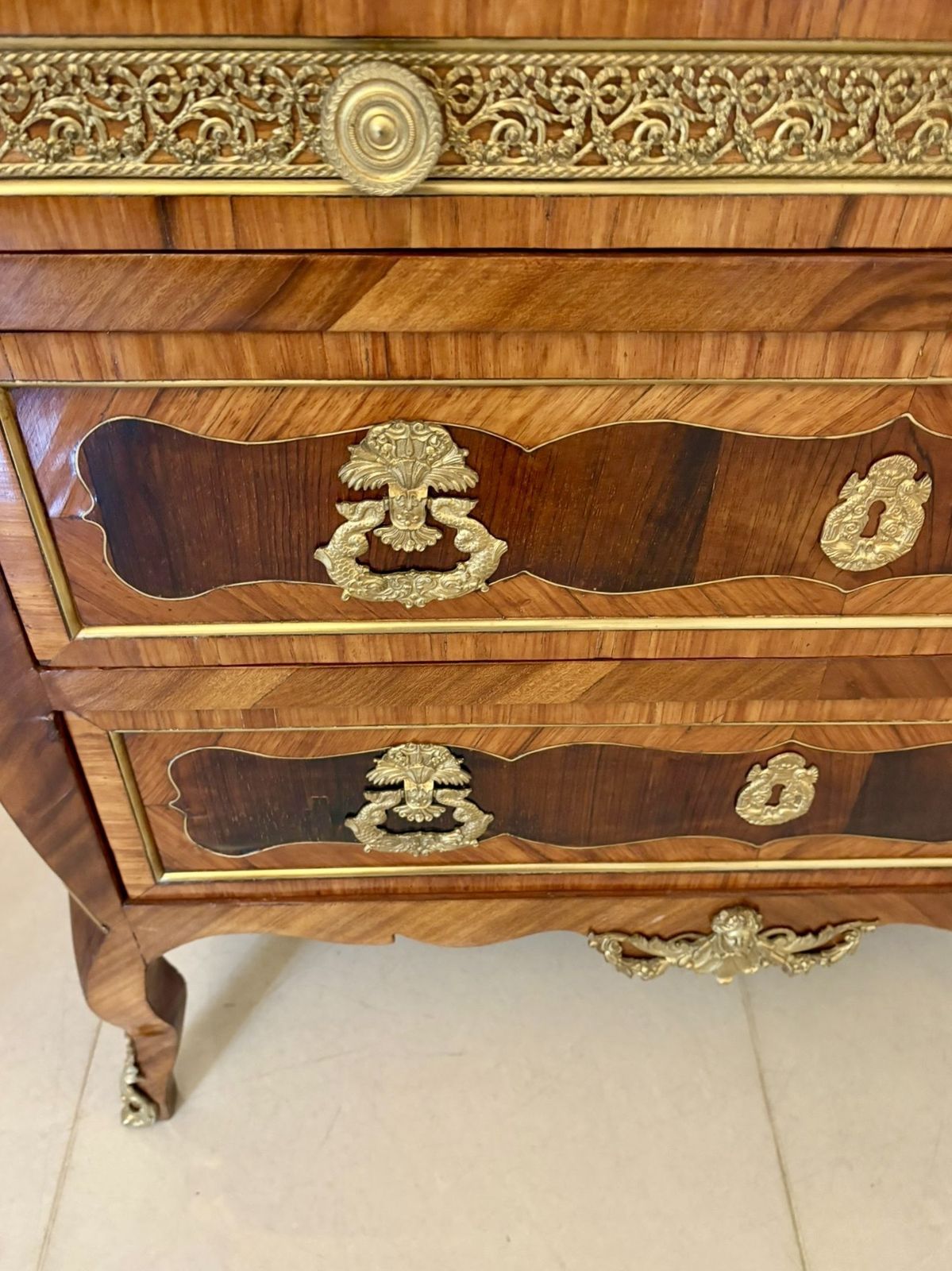 Outstanding Quality Antique 19th Century French Marble Top Chest Of Drawers photo vintage