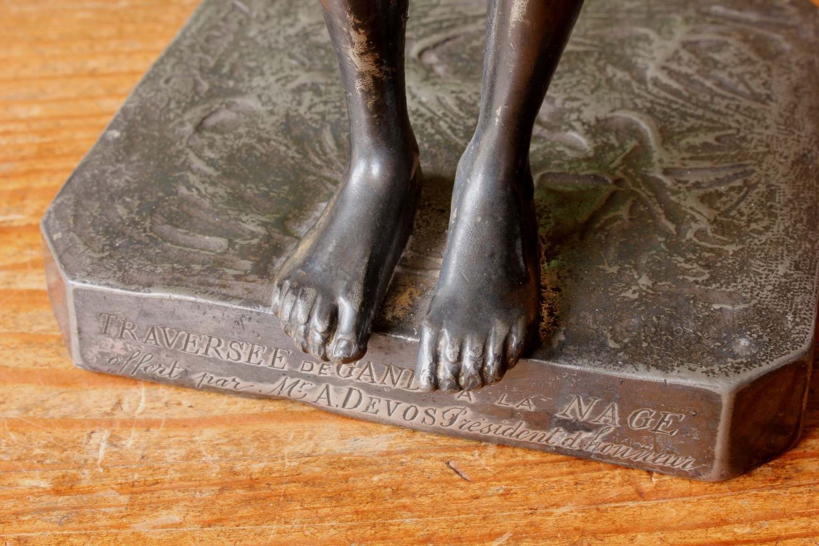Swimming Trophy. Wilhelm Zwick Diving Figure Sports Statue. Ghent. C1910. photo buy