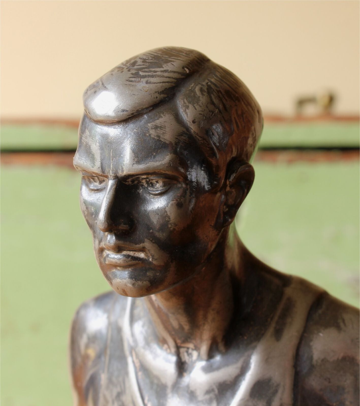 photo for sale Swimming Trophy. Wilhelm Zwick Diving Figure Sports Statue. Ghent. C1910.