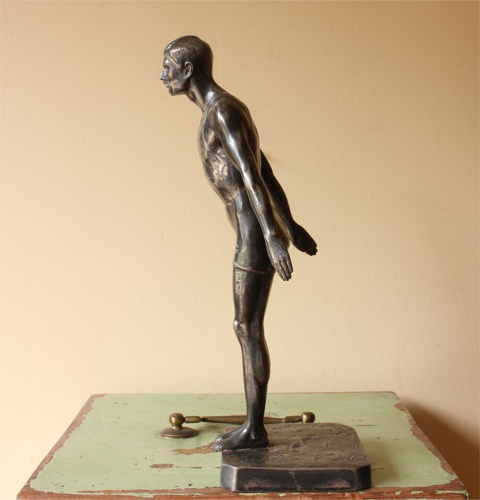 photo vinterior Swimming Trophy. Wilhelm Zwick Diving Figure Sports Statue. Ghent. C1910.