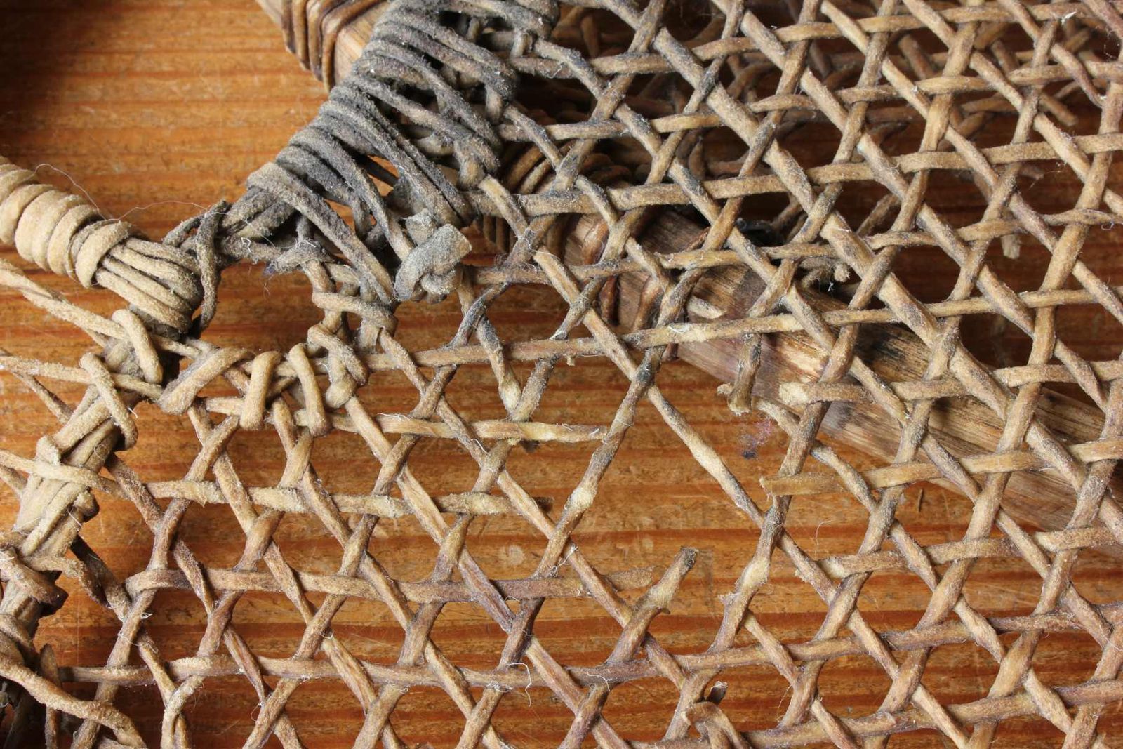 235.0 Antique Pair Of Native American Indian Pom Pom Snowshoes. Ski Lodge. photo