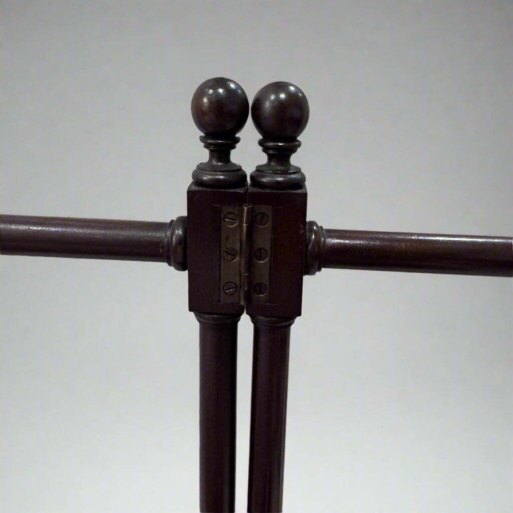 19th Century Mahogany Folding Towel Stand With Turned Rails photo furniture