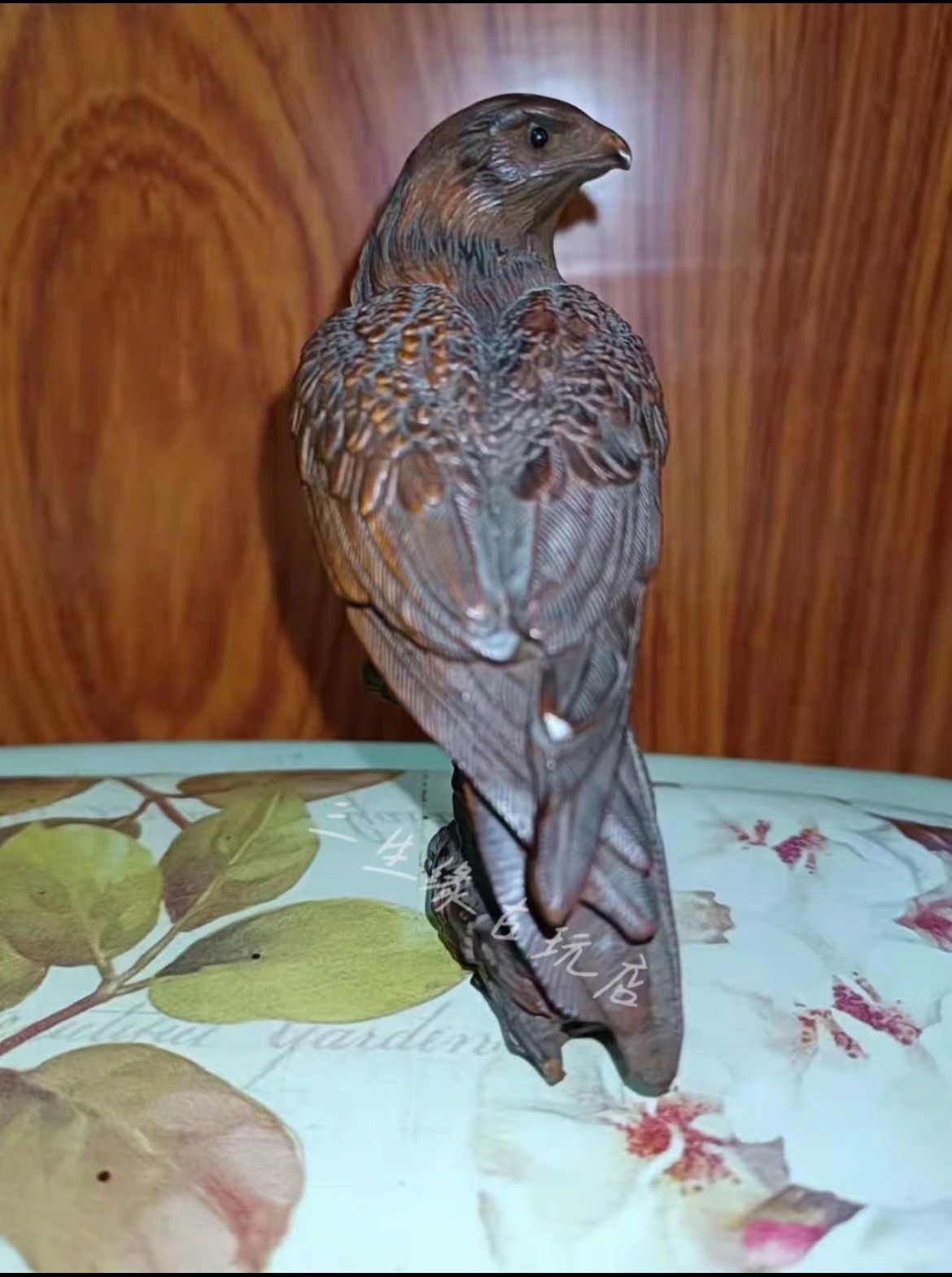 19th Century Hand Carved Boxwood Eagle Ornament, Height Approximately 9.2cm