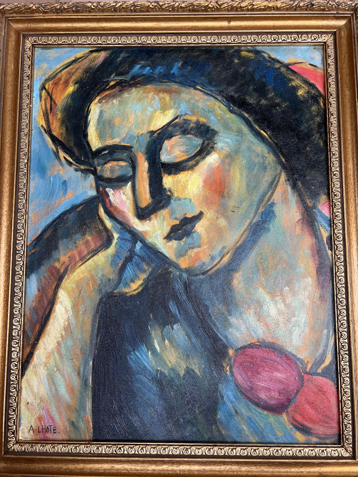 André Lhote Portrait De Femme (Portrait Of A Woman) Oil Painting On Board photo 1275.0