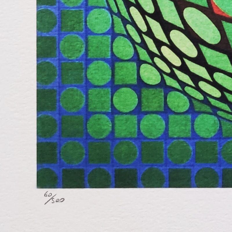 1970s Gorgeous Victor Vasarely Op Art Limited Edition Lithograph photo buy
