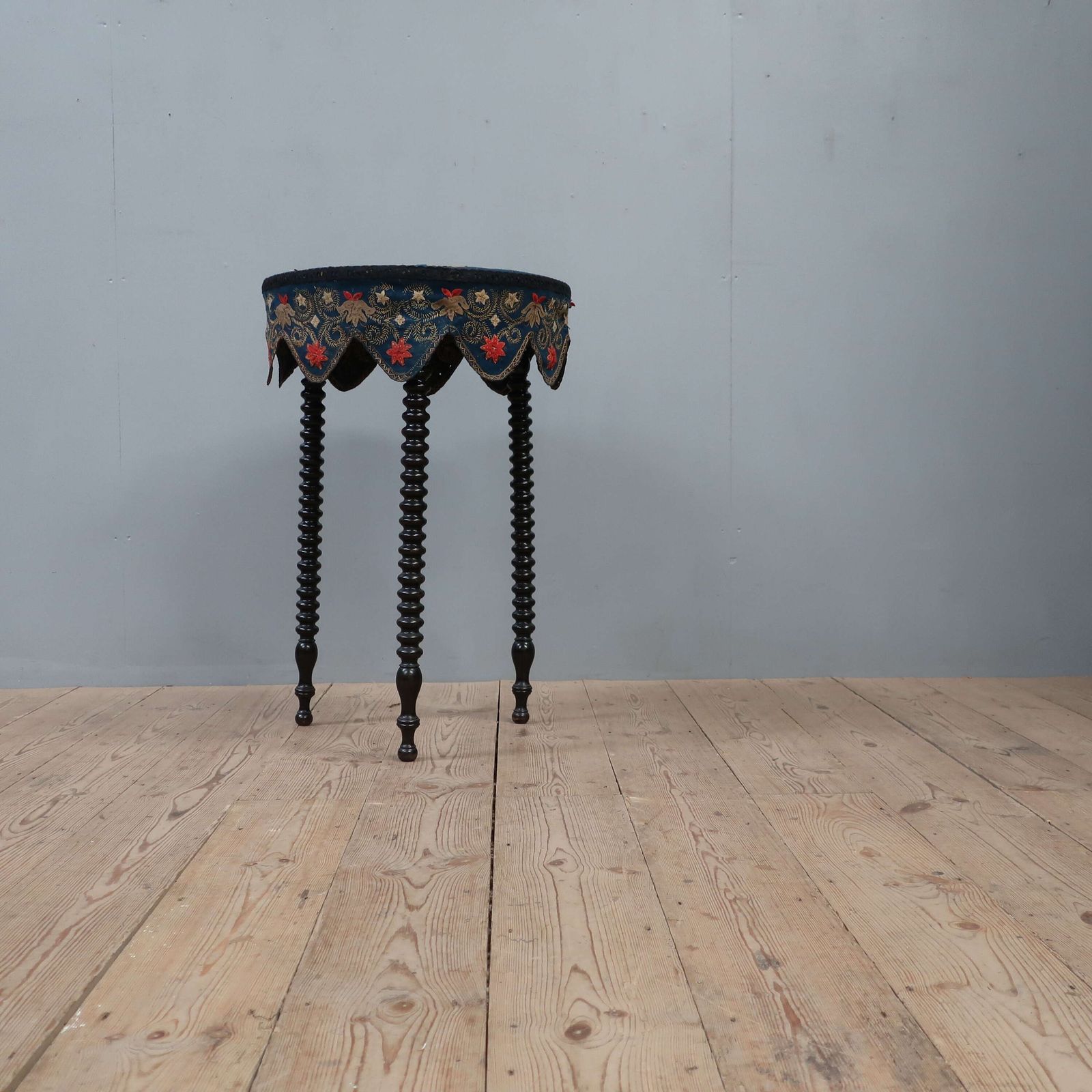 19th Century Crewel Work Bobbin Table photo for sale