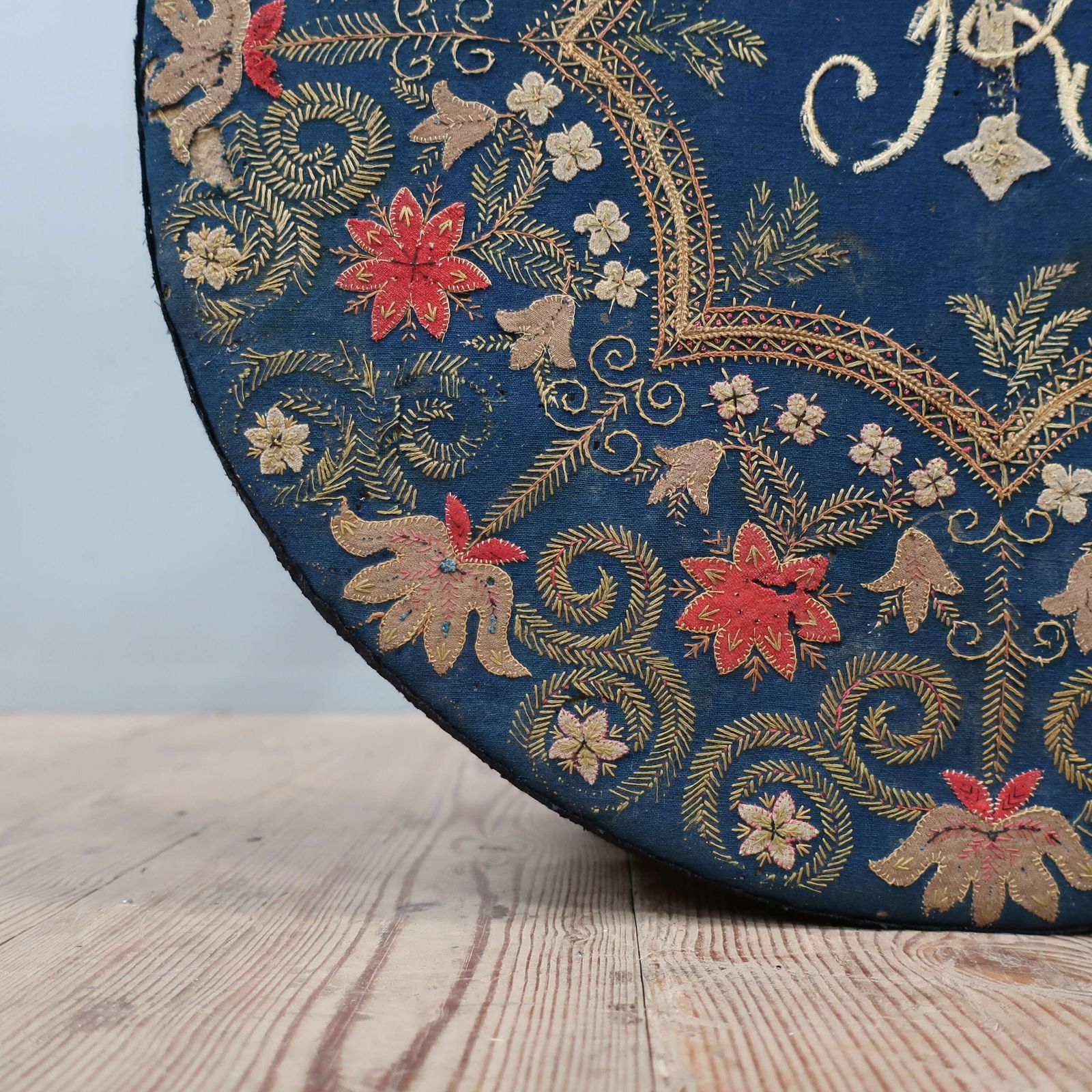 photo furniture 19th Century Crewel Work Bobbin Table